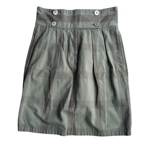 Stella McCartney Vintage Green Knee Lenght Skirt Checkered print Cotton Sz EU42